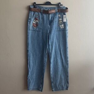 Over The Garden Wall Wirt & Greg Belted Hight Rise Wide Leg Jeans Women 11